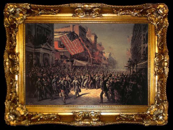 framed  Thomas Nast The Departure of the Seventh Regiment to the War, ta009-2